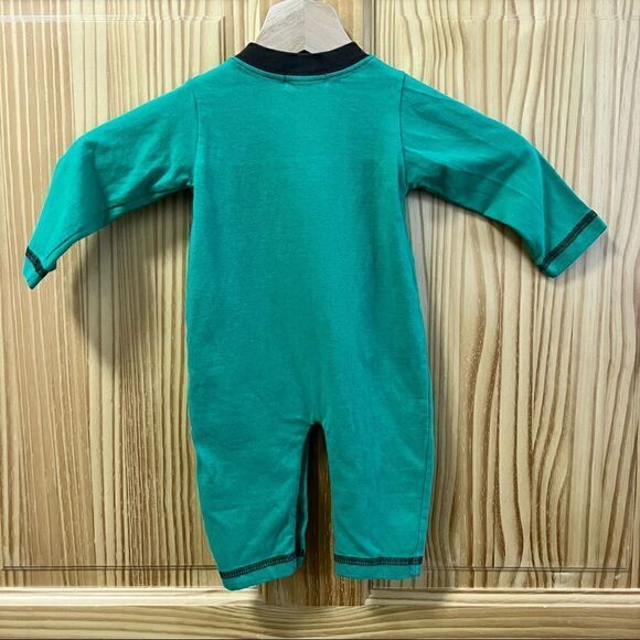 Baby Luigi green brown giraffe snap long sleeve romper onesie 3mo - Picture 3 of 8